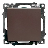 Переключатель перекрестный 1-клавишный (механизм), STEKKER GLS10-7110-04, 250V, 10А, серия Катрин, шоколад