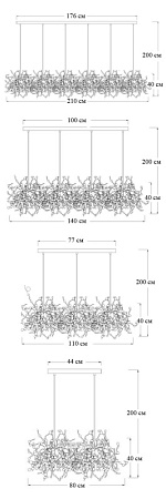 Люстра Tezani Argent Suspension Linear Gold 3 L110 Imperiumloft 177957-22 - фото