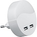 Светильник ночник Feron c 2мя USB выходами, FN1122 0,5W 230V, белый - фото