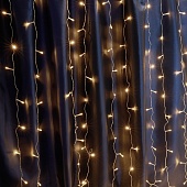 Светодиодная гирлянда Feron CL21 занавес 3*2м  + 3м 2700К статичная, c питанием от сети 230V, белый шнур