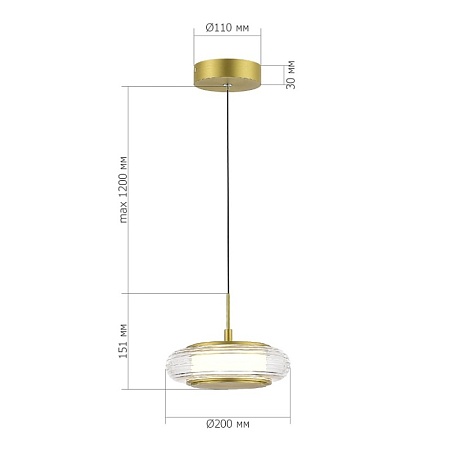 Светильник подвесной ST-Luce золото/прозрачный LED 1*7W 3000K SL6239.203.01 - фото