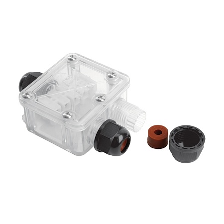 Коробка распределительная STEKKER  LD538 водонепроницаемая на 3 выхода, 450V, 110х70х35, прозрач - фото