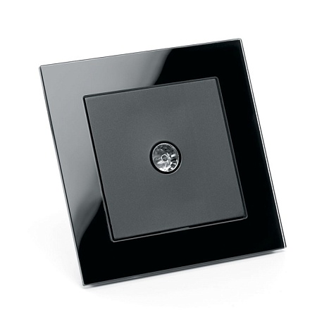 Розетка телевизионная 1-местная ,STEKKER, GLS00-7008-05 ,75 Ом, 5-862МГц, серия Катрин, черный - фото