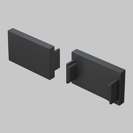 Заглушка для встраиваемого шинопровода, 2 шт. Basity, черный - фото