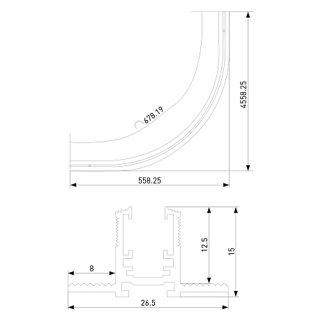 Mini Magnetic Шинопровод под ГКЛ 12,5мм черный Ø900 85220/00 Elektrostandard - фото