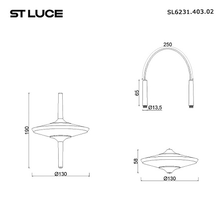 Светильник подвесной ST-Luce Черный/Прозрачный LED 2*5W 4000K SL6231.403.02 - фото