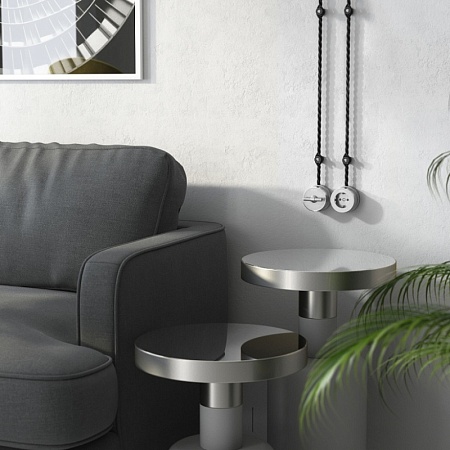 Переключатель/выключатель одноклавишный Vintage серебро матовый/хром W5812054 - фото