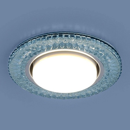 Точечный светильник с LED подсветкой 3021 GX53 BL лазурный - фото