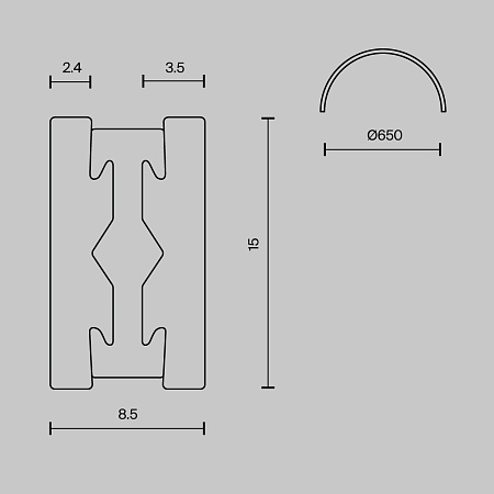 Шинопровод накладной/подвесной Technical TRX154-SR-D650-PT - фото