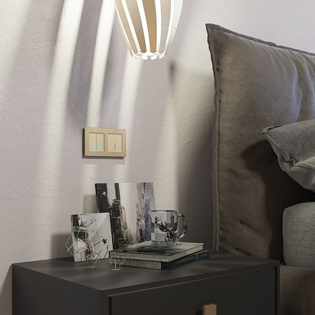 Сенсорный выключатель одноклавишный с подсветкой шампань W4510111 - фото