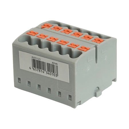 Зажим блочный (групп) для распред.тока нагрузки push-in на 12 точек, сеч 2,5 мм2, 450V, 24А, серый LD580 - фото