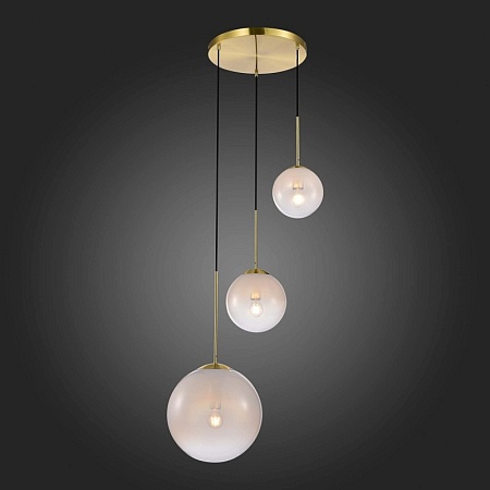 Светильник подвесной ST-Luce Золотистый/Прозрачно-белый E27 3*60W SL1190.203.03 - фото