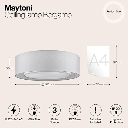 Потолочный светильник Maytoni Bergamo MOD617CL-04GR - фото