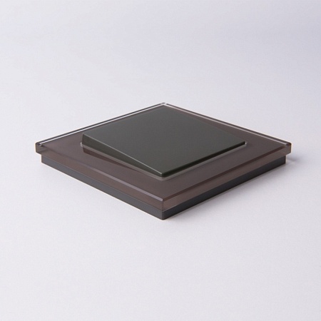 Выключатель одноклавишный (серо-коричневый) WL07-SW-1G - фото