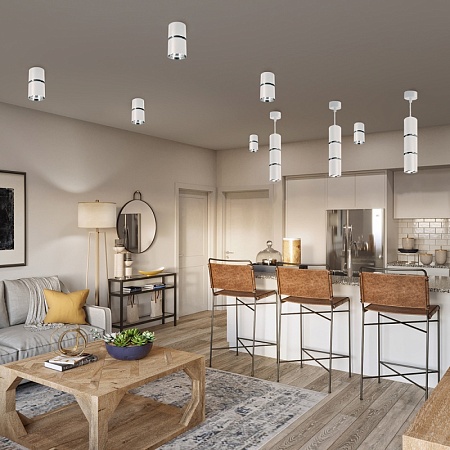 Светильник Feron ML1863 ZEN светильник настенно-потолочный под лампу  GU10, белый, хром - фото