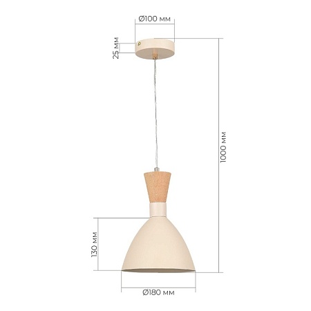 Светильник подвесной Бежевый/Бежевый, Светлое дерево, Золотистый E14 1*40W SLE1256-503-01 - фото