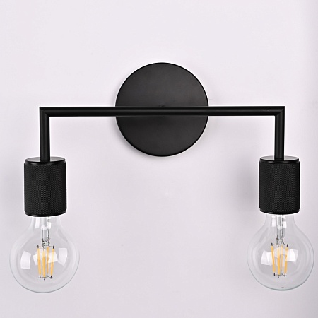 Бра Rh Utilitaire Double Sconce Black Imperiumloft 123263-22 - фото