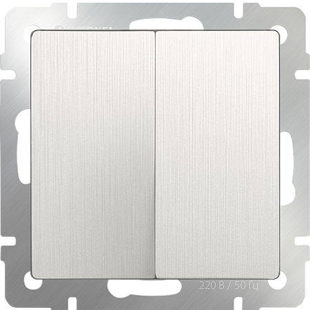 Выключатель двухклавишный перламутровый рифленый WL13-SW-2G - фото