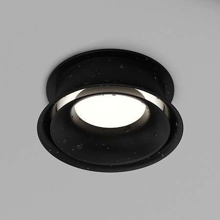 DK2403-BK Встраиваемый светильник влагозащ., IP 44, 10 Вт, GU10, черный, алюминий - фото