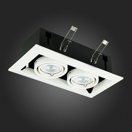 Св-к встр. Черный, Белый GU10 2*50W IP20 L245xW126xH70 220V Без ламп ST250.558.02 - фото