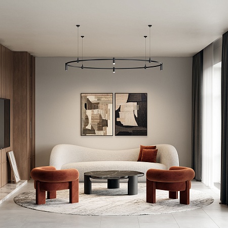 Esthetic Magnetic Шинопровод Round черный Ø1800 85218/00 - фото