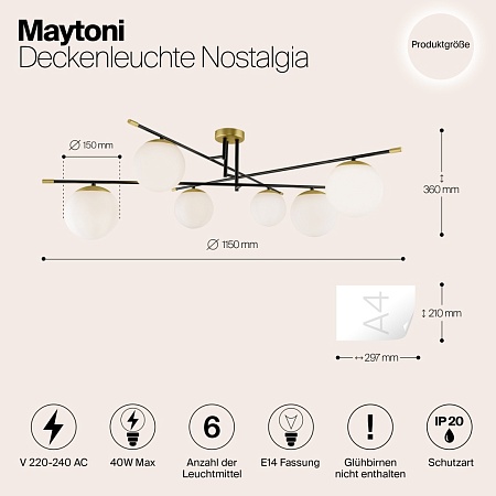 Потолочный светильник Maytoni Nostalgia MOD048CL-06G - фото