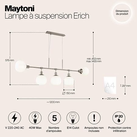 Подвесной светильник Maytoni Erich MOD221-PL-05-N - фото