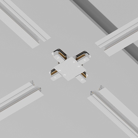 Коннектор Х-образный Unity встраиваемый белый - фото