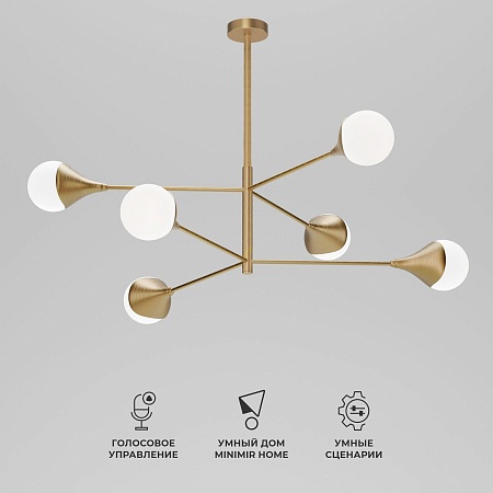 Потолочный светильник Eurosvet 60168/6 латунь - фото