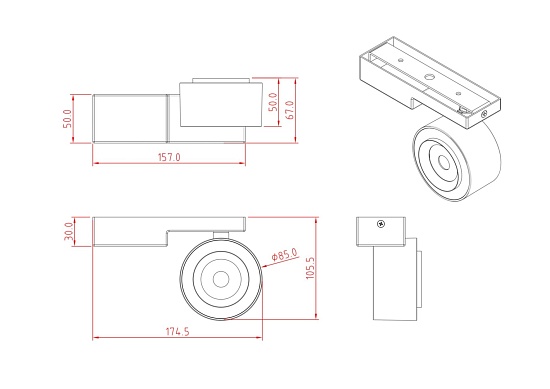 Потолочный светильник Technical Treo C062CL-L12B4K - фото