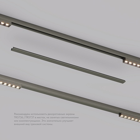 TR5737-DN Декоративная заглушка желоба трека, 50см, для трека Shine, серия Base, темный никель, алюминий - фото