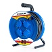 Удлинитель на металлической катушке с/з 4-местный Stekker, PRF02-41-20, 20м, 3*2,5, серия Professional, синий - фото