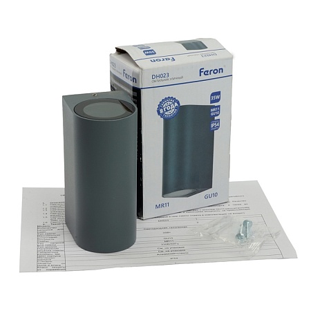 Светильник садово-парковый Feron DH023,на стену, GU10 MR11 230V, серый - фото