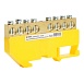 Шина "PE" STEKKER на изоляторе 8*12 на DIN-рейку 8 выводов, желтый, LD555-812-8 - фото