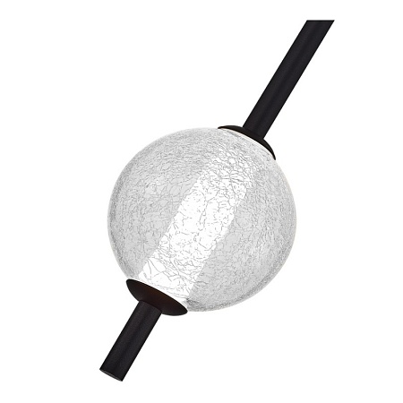 Светильник подвесной ST-Luce Черный/Прозрачное кракелированное стекло LED 1*8,5W 3000K SL6120.403.01 - фото