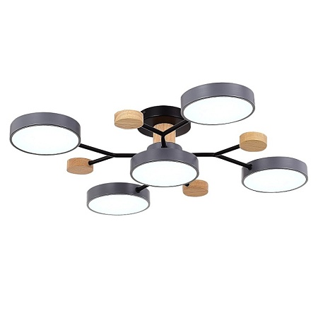 Светильник потолочный Серый/Серый LED 5*12W 3000K/4500K/6000K SLE6006-702-05 - фото