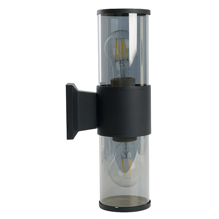 Светильник садово-парковый Feron DH1302, на стену вверх/вниз,  E27 230V, черный - фото