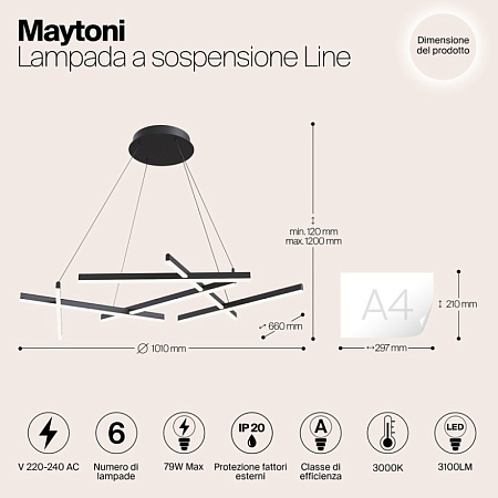 Подвесной светильник Maytoni Line MOD016PL-L75B - фото