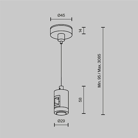 Подвес тросовый Hang одинарный Flarity латунь - фото