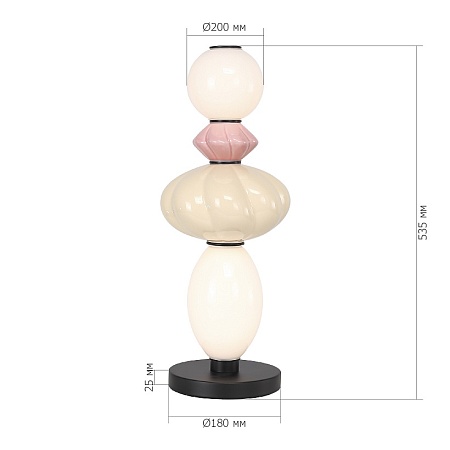 Прикроватная лампа ST-Luce черный/розовый, желтый, опаловый LED 1*16W 3000K SL6134.404.01 - фото