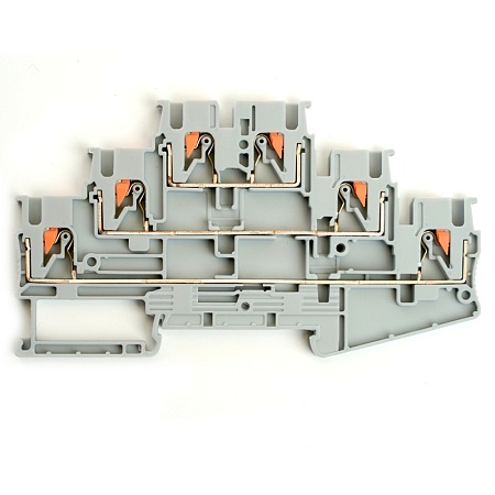 Зажим пружинный, 6-проводной проходной ЗНИ - 2,5 ,JXB PT 2,5 , серый LD579-1-25 - фото