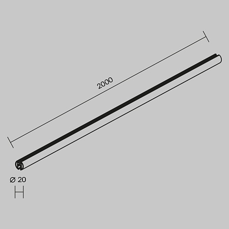 Шинопровод круглый подвесной 2 м levity Technical Busbar trunkings Levity TRX184-R-112B - фото