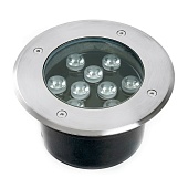 Светодиодный светильник тротуарный (грунтовый) Feron SP2803,10W, AC/DC12V, низковольтный, 4000К, металлик, D160*H90mm, вн.диаметр: 110mm, IP67