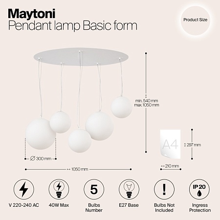 Подвесной светильник Maytoni Basic form MOD321PL-05W1 - фото