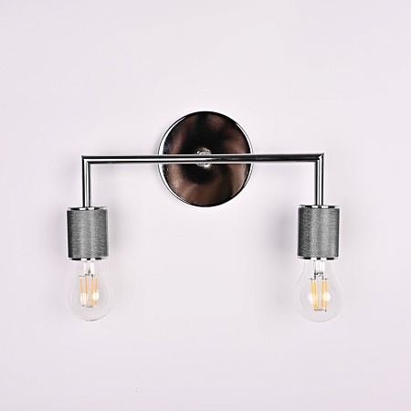 Бра Rh Utilitaire Double Sconce Silver Imperiumloft 123265-22 - фото