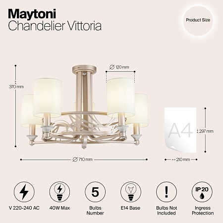 Люстра Maytoni Vittoria H004CL-05BG - фото