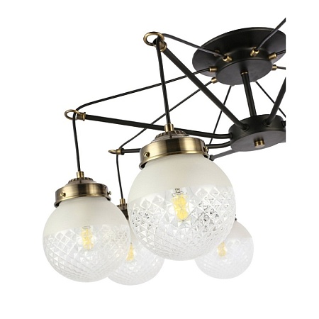 Светильник потолочный Черный, Бронза/Прозрачный, Белый E27 8*60W SLE110302-08 - фото