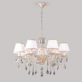 Подвесной светильник Eurosvet 3637/7 белый с золотом / прозрачный хрусталь