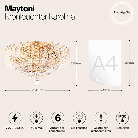 Люстра Maytoni Karolina DIA120-06-G - фото