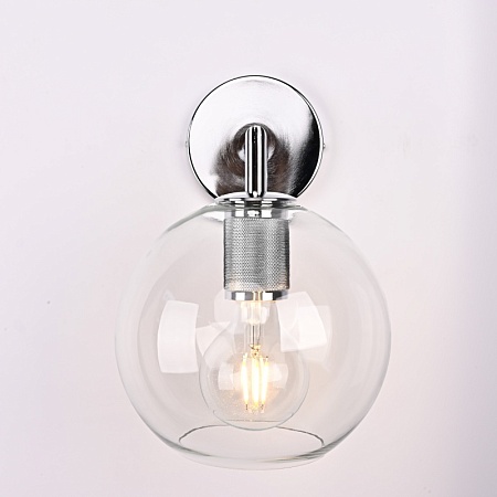 Бра Rh Utilitaire Globe Shade Single Sconce Silver Imperiumloft 123277-22 - фото